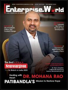 This December 2025 cover of The Enterprise World (APAC Edition) proudly features Dr. Mohana Rao Patibandla, Founder, Chief Neurosurgeon, and Managing Director of Dr. Rao’s Hospital, Guntur. Honored as “The Best Neurosurgeon to Watch in India 2025,” Dr. Ra