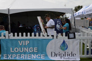 Artist in VIP lounge