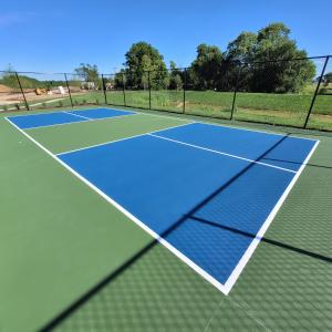 pickleball court surfacing project completed by Klappenberger & Son