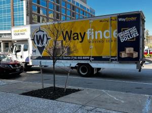 Wayfinder Moving Services vehicles with "Your Move. Your Way." branding serving Amherst residents