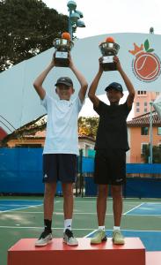 James Borchard and Evan Fan captured the Junior Orange Bowl (JOB) Boys’ 12s Doubles Championship