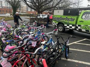 photo of bikes being delivered by garage door doctor