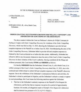 Butch Conz Court Order , Butch Conz Veterans for America First Shut Down