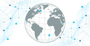 Arrel - Light-colored globe surrounded by network lines and nodes, illustrating international payment flows, digital connectivity, and cross-border financial infrastructure