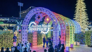 Enchant Christmas lights up the night, sending the festivities in motion.