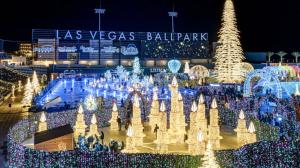 Enchant Christmas set atop Smartstage staging hardware, sets the season in motion.