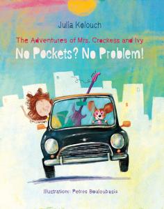 The Adventures of Mrs. Crockess and Ivy: No Pockets? No Problem! Book Cover showing two individuals in a car.
