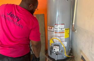 Mother Modern Plumbing repairs scale damage to water heater in Frisco, TX.