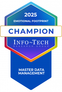 Global research and advisory firm, Info-Tech Research Group, has awarded Semarchy with the Champion Badge for Master Data Management in the 2025 InfoTech Emotional Footprint Quadrant InfoTech Champion badge for Emotional Footprint in Master Data Management, given to Semarchy