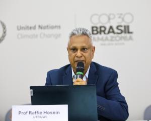 Professor Raffie Hosein, PhD, SFLCT Industry Advisory Board member, presenting during COP30 in his remit as CCUS–Collaborate Coordinator at UWI–UTT
