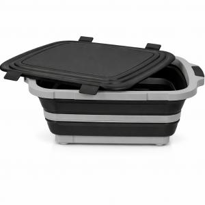 Havenity BBQ prep tub with locking lid used for marinating and food preparation during outdoor grilling