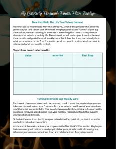 Quarterly Values Exercise from Go! 2026 Workbook Page