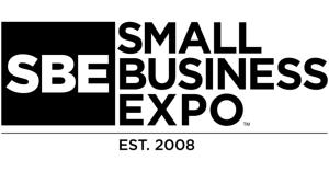 Black and white block SBE logo and full text for Small Business Expo with footer text of EST. 2008
