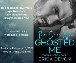 Debut author Erica Devon offers a story of healing and hope with The One Who Ghosted Me, a contemporary romance that explores how past heartbreak—and unexpected loss—can pave the way for deeper love Book cover for The One Who Ghosted Me by Erica Devon - Contemporary romance novel featuring man's face in profile with teal and black design