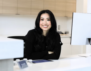 Smiling female dental surgeon