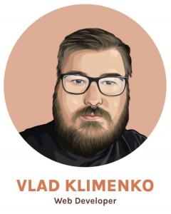 Illustration of Vlad Klimenko, web developer, representing technical skills in PHP, Laravel, WordPress, and modern web frameworks for Creative Repute.