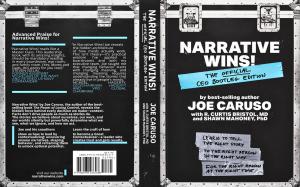The official book cover of Narrative Wins! by bestselling author Joe Caruso, featuring the front cover, spine, and back matter for the January 16, 2026 release.