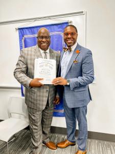 Rotarian-SHA CEO Dr. Michael C. Threatt Attends Public Safety Manager Jeffrey Gorley Member Induction to Sanford Rotary