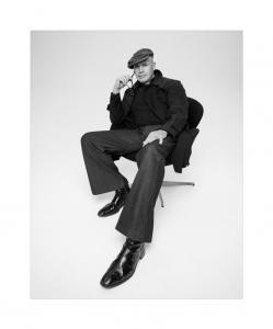 Actor/Photographer Billy Zane photographed by Dennys Ilic in his Hollywood Black and White series. The image shows Billy Zane sitting in black and white tones and is part of Billy Zane's new gallery exhibition