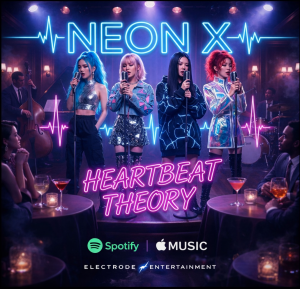Album cover for Heartbeat Theory from NEON X - four women singing on the cover
