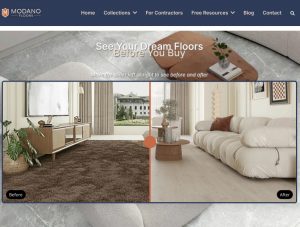 The Modano Floors website now features an AI-powered visualization tool, allowing you to preview flooring in your own space before making a decision.