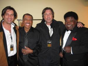 Mark Lyman, Ben E. King, Steve Green and Percy Sledge at the O2 Arena in London in 2007