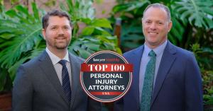 Jerry Lassalle and Loyd Bourgeois with Top 100 Personal Injury Attorneys badge