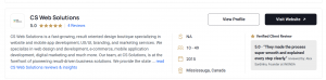 GoodFirms recognizes CS Web Solutions as a top web design company in Canada for high-performing, client-trusted website design.