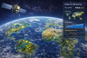 Earth observed from space illustrates global carbon sink initiatives, demonstrating how satellite-based monitoring supports biodiversity, carbon finance, and international climate action.