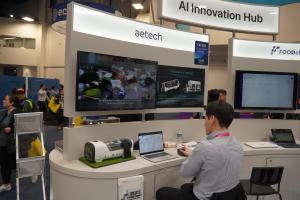 AETECH's booth in the Incheon-IFEZ Pavilion at CES 2026