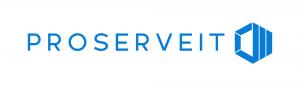 The ProServeIT corporate logo featuring a stylized blue hexagonal icon composed of interlocking geometric shapes, representing a solid technology framework and the company's "People Matter" core value.