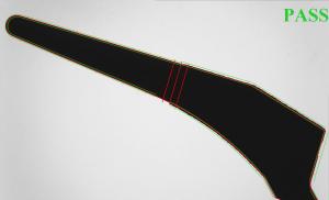 a medical implant inspected by VisionGauge with CAD Auto-Align showing a Pass result