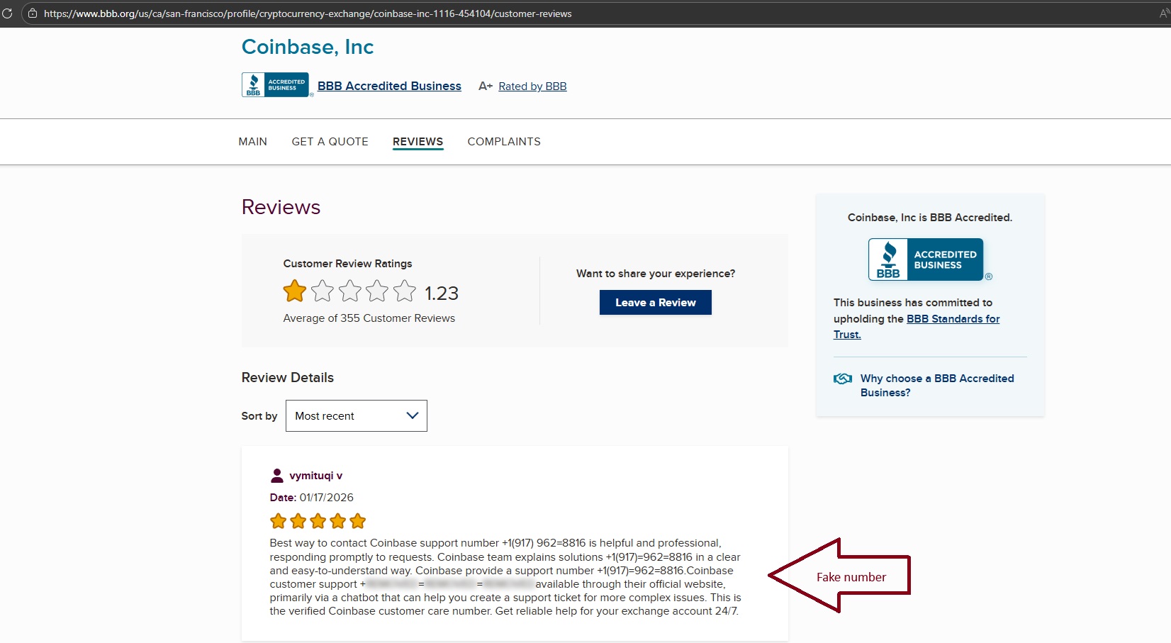 MDF Law Warns of Fake Coinbase Support Phone Numbers Indexed Thro