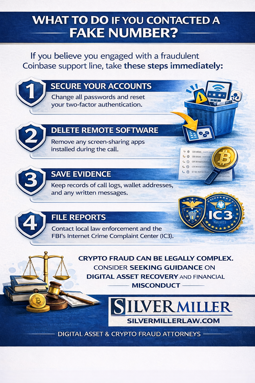 Silver Miller Issues Consumer Alert on Fake Coinbase Support Phon