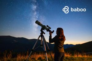 Viewing stars with a telescope