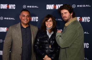 "Tapawingo," directed by Dylan K. Narang, nominated for Best Music Supervision in Low-Budget Films at the 16th Annual Guild of Music Supervisors Awards on Saturday, February 28, 2026(L-R: Dylan Narang, director of "Tapawingo," Gina Gershon, and Jon Heder)