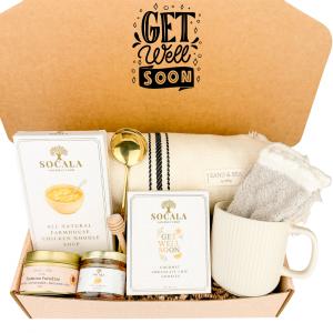 Get well gift basket with soothing self care products, handmade in the USA by Sand & Sea by Ashley