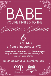 Event Invitation to Galentines with Chandra Lynn and Mettalusso