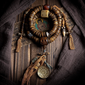 Tibetan Aged Yak Bone Mala – 108 Beads