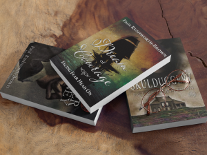 Covers of historical novels by Paul Rushworth-Brown.