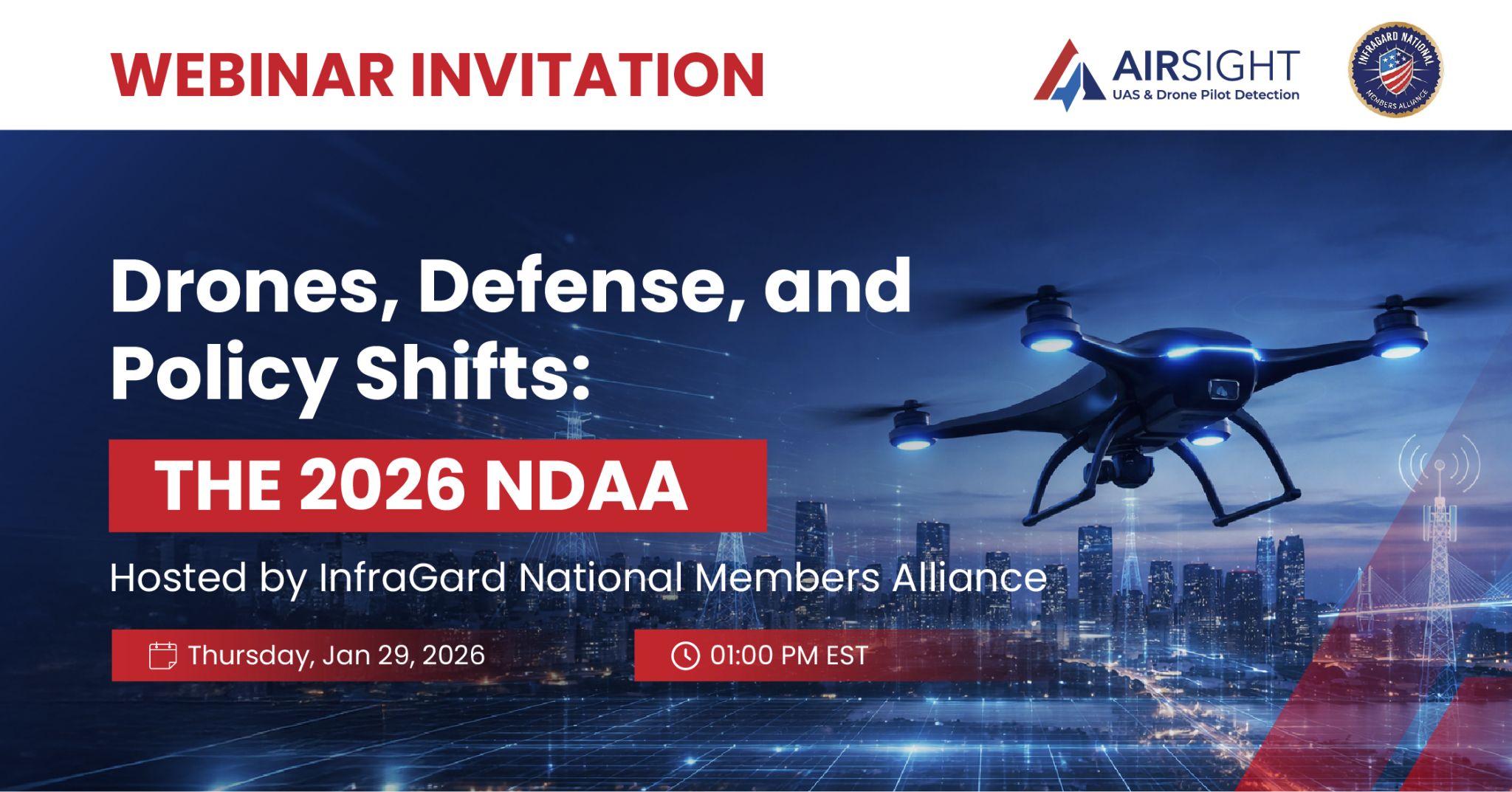 InfraGard National Members Alliance & AirSight to Address 2026 NDAA Impact on Drone Security In New Webinar