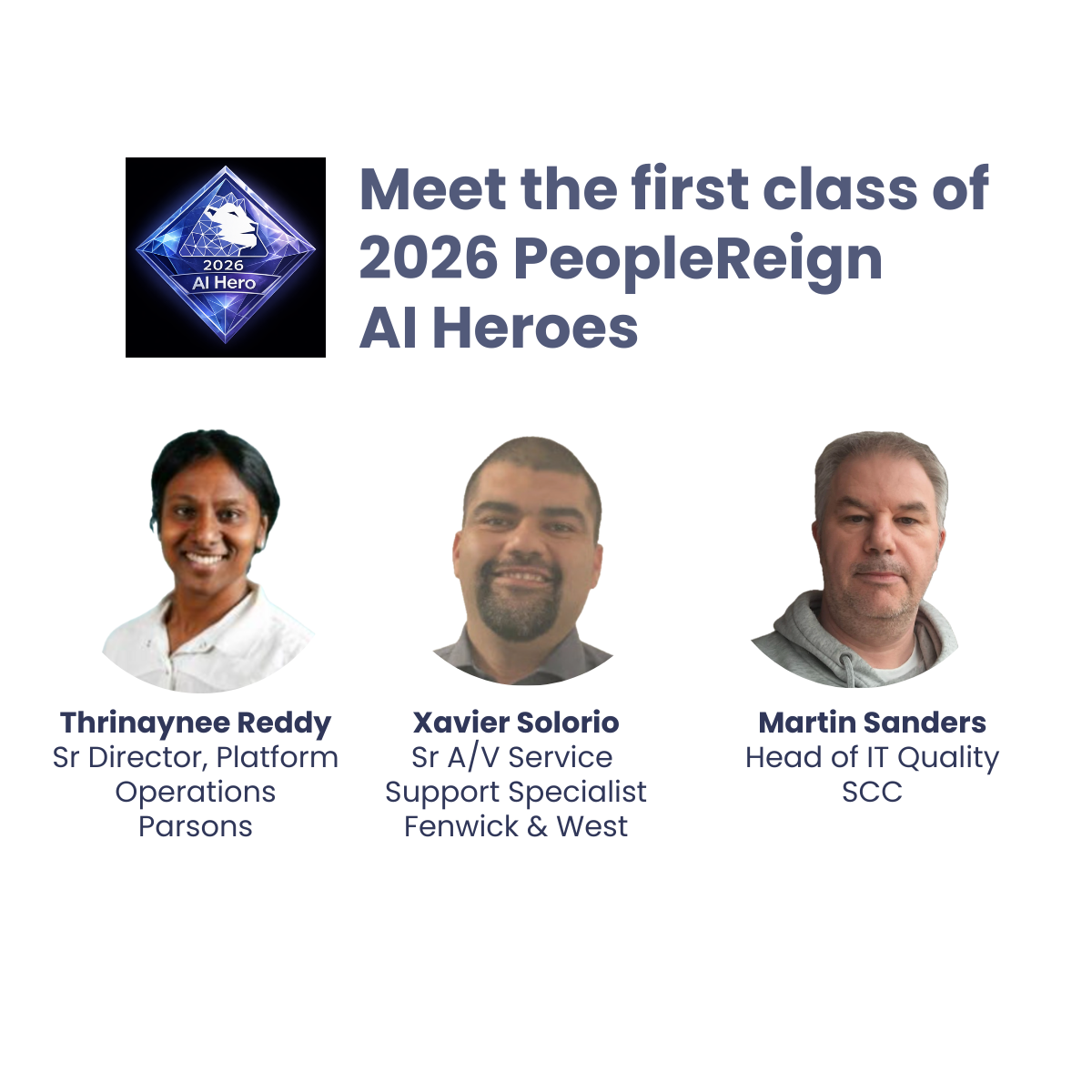 PeopleReign congratulates first class of 2026 AI Heroes for contributions to human-first employee service