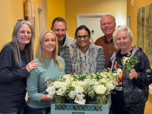 flowers donated to senior care facility