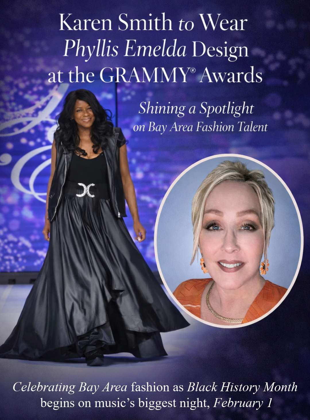Karen Smith to Wear Phyllis Emelda Design at the GRAMMY Awards®, Shining a Spotlight on Bay Area Fashion Talent