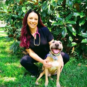 Dr. Victoria Torres, at her practice oh in home pet euthanasia in Savannah, GA and the surrounding areas.