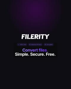 Filerity: A New Free Online Platform for Fast and Secure File Conversion 19 Filerity.com - Convert files. Simple. Secure. Free.