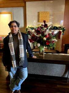 Abstract artist and Dreamweaverarts Organization founder Monteque Pope-Le Beau, whose latest work "Cosmic Star" explores themes of universal connection and cultural diversity.