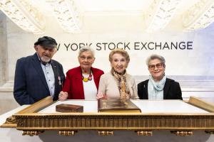 Holocaust Survivors Nate Leipciger, Sara Weinstein, Celia Kenner, Eva Kuper At the NYSE Closing Bell Ceremony, Credit - Ohad Kab