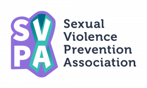 logo for Sexual Violence Protection Agency, initials SVPA also shown against a purple and green background