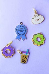 Barkada Pet Tags designs of Goodest Boy, Dumpling, Boba, and Mochi Donuts